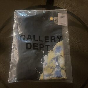 Gallery Dept Black and Blue Artistic T-Shirt
